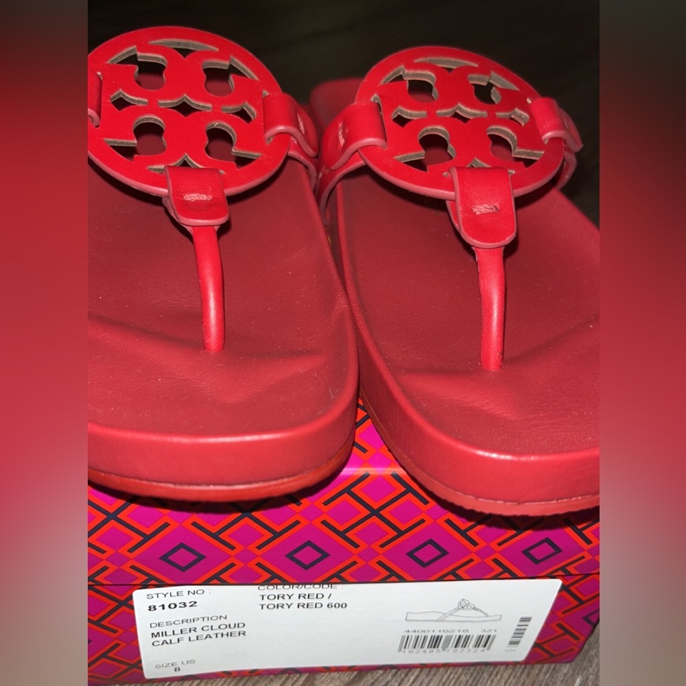 Tory Burch Cloud Millers RED Size 8.